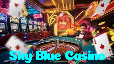 Sky Blue Casino casino presented on mobile device in Pakistan with slots and live games